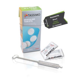 Descaling Tablets for 2 Descaling Processes for Bosch 311909 00311909 TCZ6004 with Dekarox Cleaning Brush for Tassimo Coffee Machines