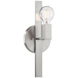 Possini Euro Design Silvia Modern Industrial Wall Light Sconce Brushed Nickel Silver Metal Hardwired 6" Wide Fixture for Bedroom Bathroom Bedside Living Room Home Hallway Dining Kitchen