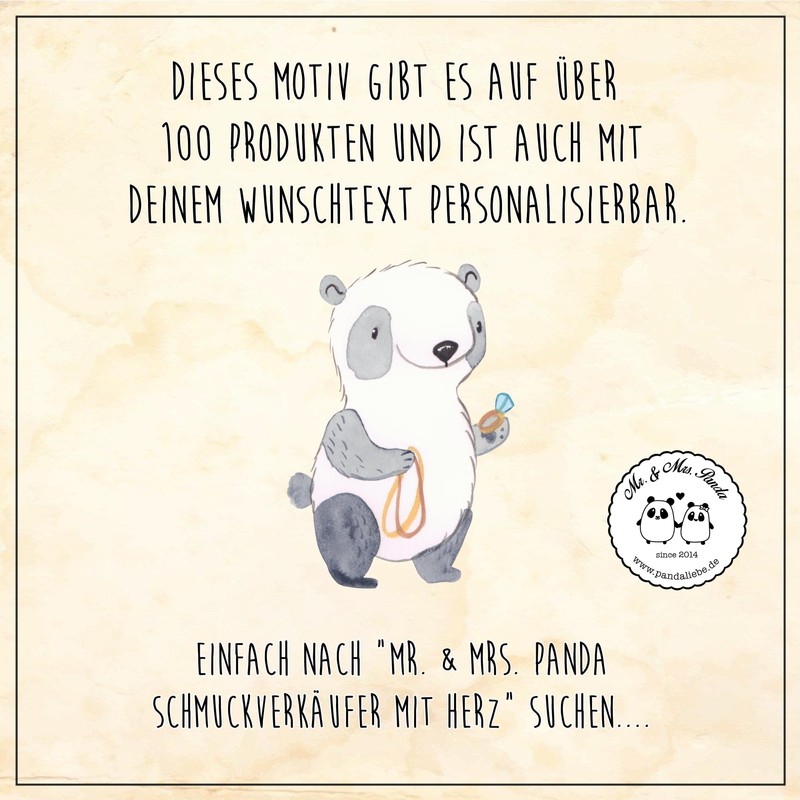 Mr. & Mrs. Panda Tragetasche Schmuckverkäufer Herz - Geschenk, Ausbildung,