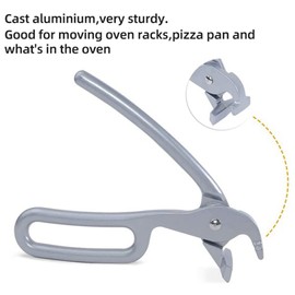 Exqufood 4X Pizza Gripper for Deep Pizza Pans Heavy Duty Gripper Cast Aluminum Pan Tongs for Pulling Hot Oven Pizza Pan Dish Tray