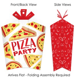 Big Dot of Happiness Pizza Party Time - Table Decorations - Baby Shower or Birthday Party Fold and Flare Centerpieces - 10 Count