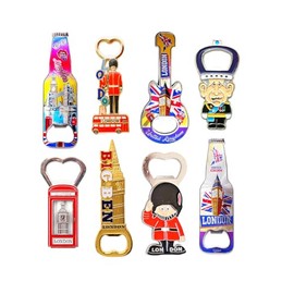 Generic Magnetic Memories Set of 8 London Skyline Fridge Magnets with Built-In Bottle Openers