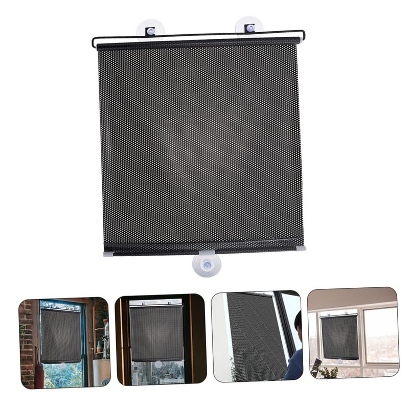 BIUDECO Space-Saving Retractable Window Shades Window Privacy Suction Cup Roller