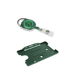 ID Card It ID Card Pass Badge Holder and Retractable Keyring Reel Premier Yo Yo (Dark Green)
