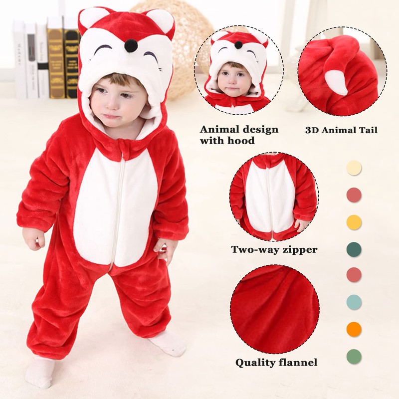 TONWHAR Unisex-Baby Animal Onesie Costume Cartoon Animal Outfit Homewear Kids'