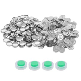 200 Sets Cover Button Kit with 4pcs 27mm Button Tools, Self Cover Buttons with Wire Backs Buttons to Cover Fabric for DIY Cloth Home Decor Sewing