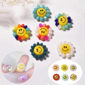 Nail Art Sunflower N Flower Smile Parts 6 types each - KSTNP-428 Sunflower / 네일 아트 해바라기 엔 플라워 스마일 파츠 각6종 - KSTNP-428해바라기