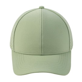 BOTVELA Men Baseball Cap Laser Cut Mesh Snapback Hat (Green)