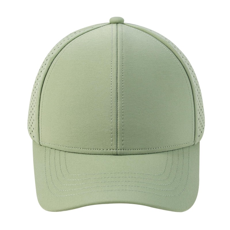 BOTVELA Men Baseball Cap Laser Cut Mesh Snapback Hat (Green)