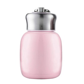 Mini 6.8oz Cute Water Bottle Vacuum Insulated Stainless Steel Water Bottles Leak-Proof Drink Flask Keep Hot and Cold for Home Outdoors Travel (Peach Pink)