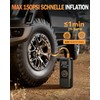 FLOWood Elektrische Luftpump mit Akku, 150 PSI Luftpumpe fr Fahrradpumpe,