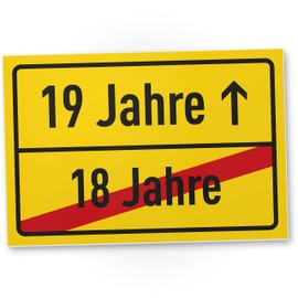DankeDir! Ortsschild 19 Jahre - Schild 30 x 20 cm - Geburtstagskarte Partydeko Geschenkidee Geburtstagsdeko - 19. Geburtstag 19er Geschenk Jungen & Mädchen Geburtstagsgeschenk