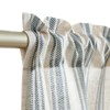TOPICK Linen Striped Panel Curtain, Semi-Transparent Bistro Curtain, Sheer Curtain,