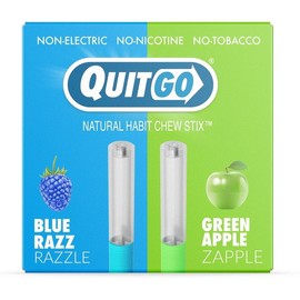 QuitGo Air Straw Red Razz and Blue Razz Habit Chew Stick – Plastic Reusable Natural Aid Straw to Curb Cravings & Breathe Freely - Color: Blue Razz & Green Apple
