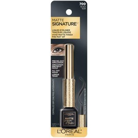 L'Oreal Paris Makeup Matte Signature Liquid Dip Eyeliner, Waterproof, Precise and Easy Application, All Day Wear, Vivid Matte Finish, Black, 0.07 fl; Oz.