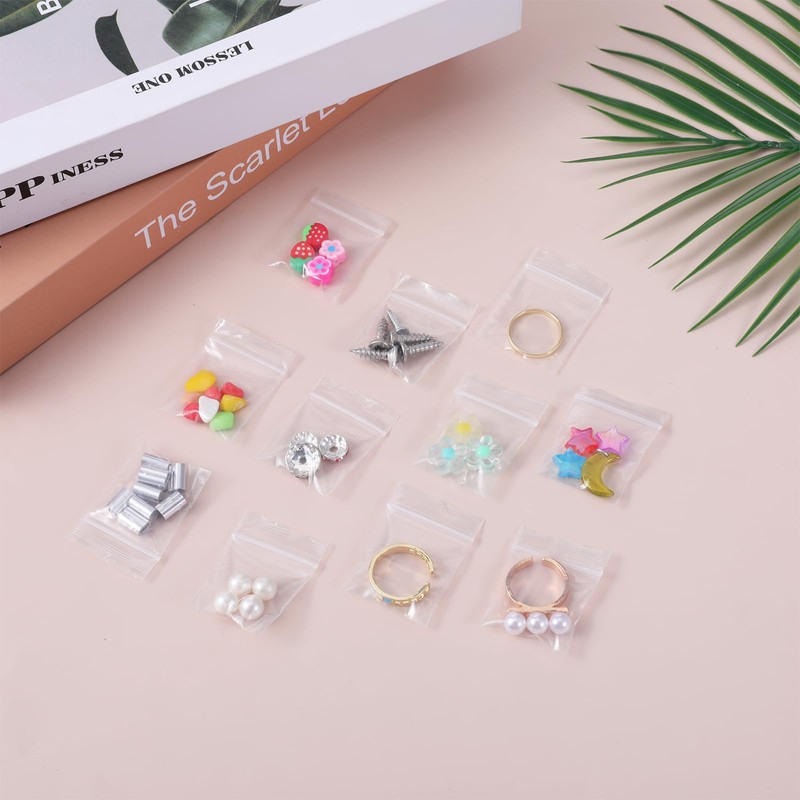 100 Pcs Mini Zip Bags 1" x 1" Small Plastic