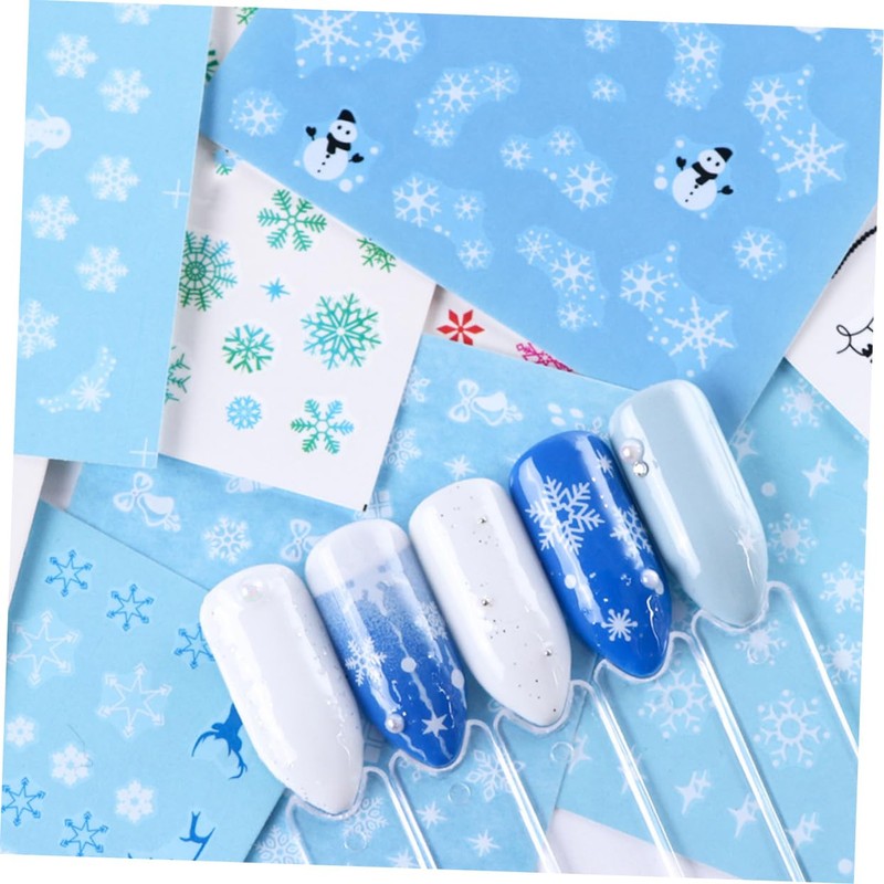 FOMIYES Fashionable Christmas Nail Stickers 60 Sheets Snowflake Bell Nail
