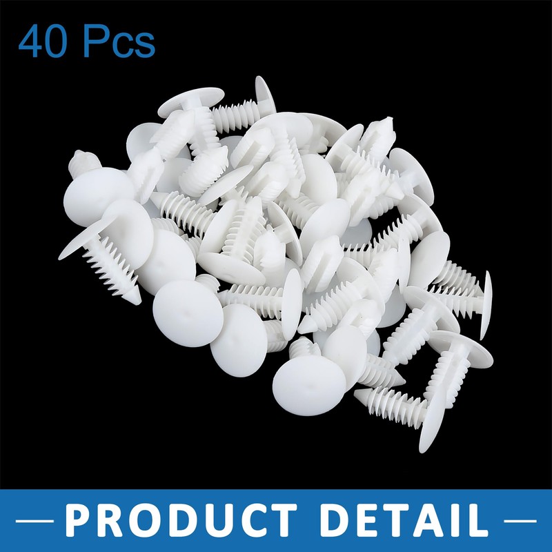 A ABSOPRO 7mm Hole Dia Bolt Rivets Bumper Clips Plastic