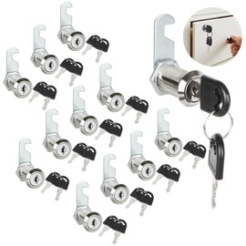GOYADA 12 Pack 1-1/8 Inch 30mm Cabinet Locks with Keys, Cam Lock Cylinder 30mm Length, Letterbox Lock Mailbox Lock with Keys Keyed Alike for Cabinet, Toolbox, Drawer (The Key of Each Lock is Same)