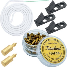 Tatzeland Lighter Flint Kit, 100 Pieces High Performance Flints with Wick, Thimble and Lighter Gasket Seal