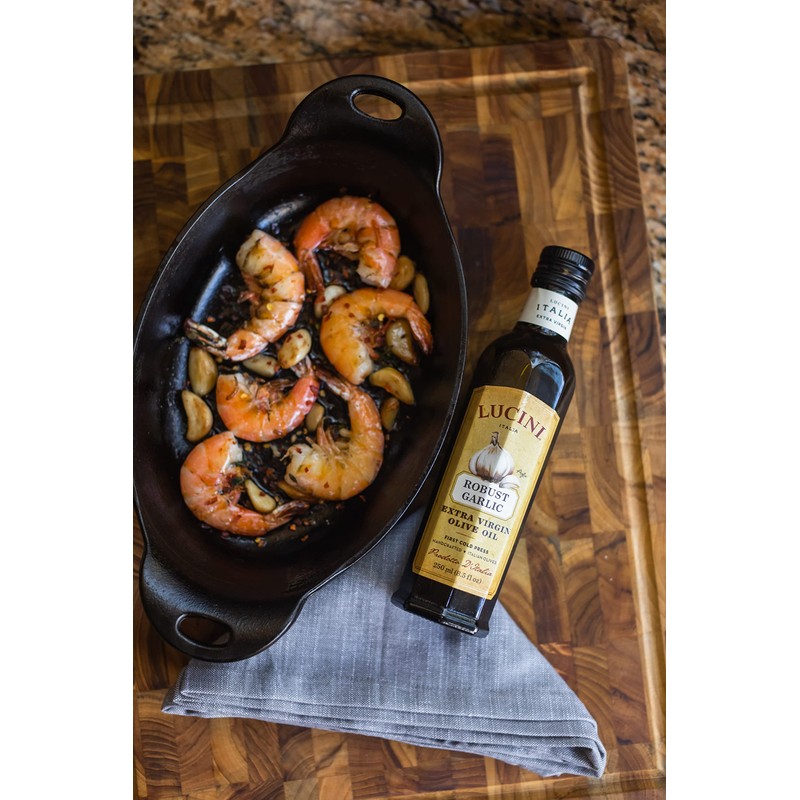 Lucini Robust Garlic Infused Oil, 250 mL (Pack of 6)
