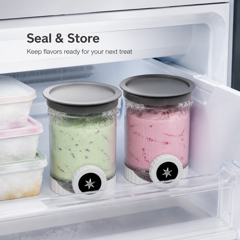 Replacement Pint Containers & Lids Compatible with Ninja Swirl CREAMi