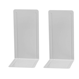 Wedo 1021200 Book Ends – Metal Design with Reinforced Grooved 14 x 12 x 24 cm (2 units per pack) light grey