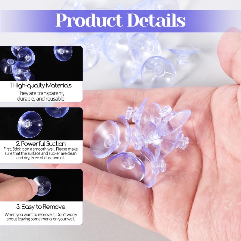 simarro 30Pcs Small Suction Cup, 2cm Glass Suction Without Hooks
