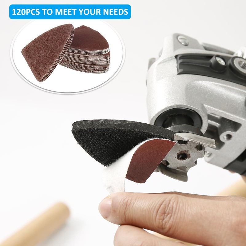 129Pcs Oscillating Multitool Sanding Pad Kit, Universal Finger Sanding Pads