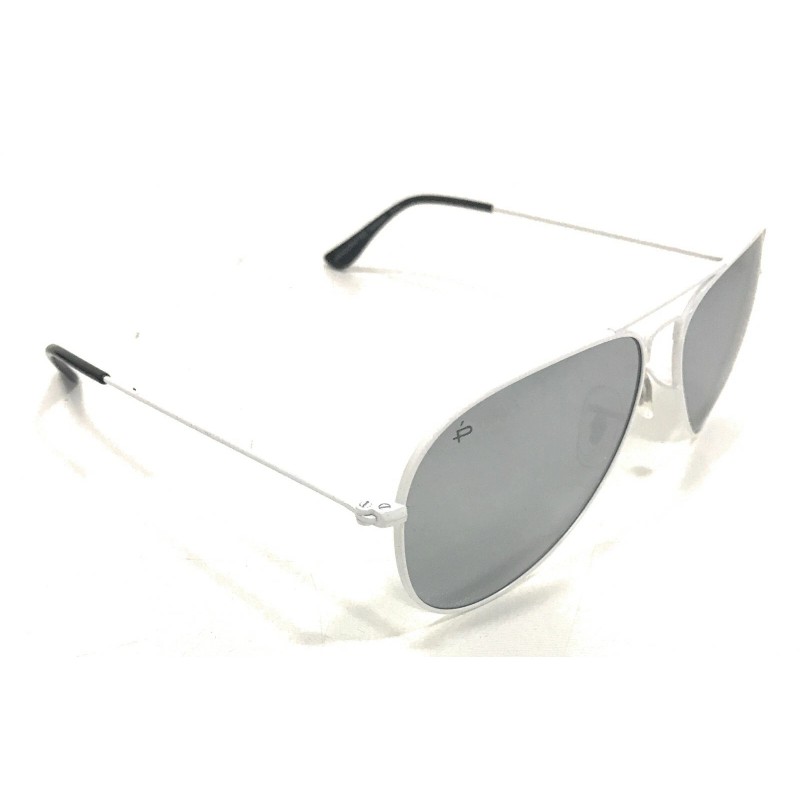 Prive Revaux - The Commando Aviator Polarized Sunglasses White/SilverMi