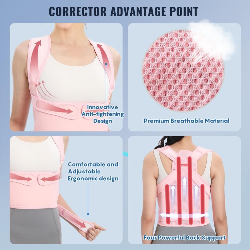 FunnAura Scoliosis Back Brace for Posture Corrector Women, Upper Back