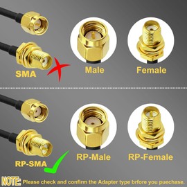 CABLEPELADO 2m SMA Coaxial Cable Black Male to Female Wi-Fi Antenna Cable Low Loss for Wi-Fi Adapter, Access Point, Repeater, IP Camera & More