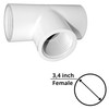 PVC Tee Pipe Fitting Sch 40-3/4 Inch FNPT x 3/4