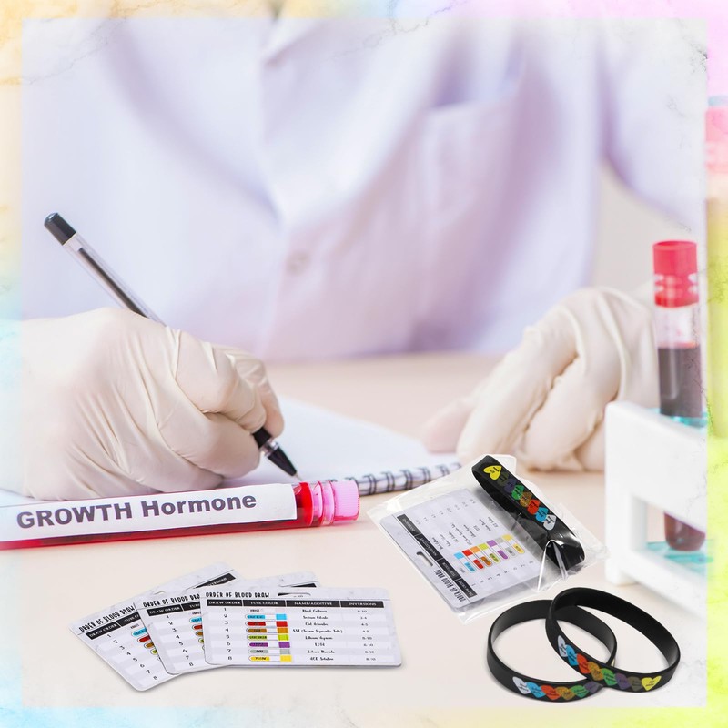 Landical 20 Sets Phlebotomy Essentials Order of Draw Badge Cards