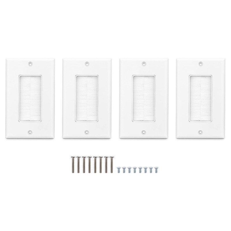 kwmobile 4 x Flush-Mounted Cable Grommet with Brush – Flush-Mounted