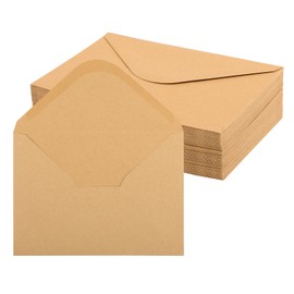 Envelopes, Pack of 50 Envelopes with Wet Seal, 120 g/m² Envelope for Greeting Cards, Wedding Invitations, Birthday Cards, Letter Envelope (Brown, 12.5 x 17.5 cm)