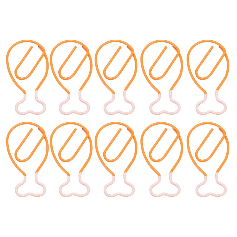 100Pcs Metal Paperclips Cute Chicken Leg Shape Electroplating Rustproof Portable