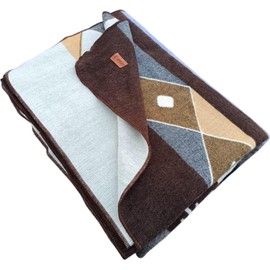 Alpaca Wool Blanket, King Size. Reversible 2 in 1, Thick and Ultra Soft, Hypoallergenic, Non-Itchy. Handmade in Ecuador. Premium Alpaca Wool Throw Blanket for Cozy Comfort. Brown