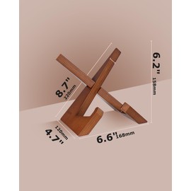 DJAR 6.2 Inch Plate Stand for Display, Wooden Easel Stand for Plates & Picture Frames, Decorative Tabletop Display Holder for Home & Office Décor