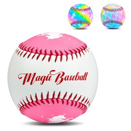 Baseball Standard Practice Baseball Size 9 Inch for Kids Girls, Soft Baseballs Gifts for Training, Pitching, Throwing (Pink)