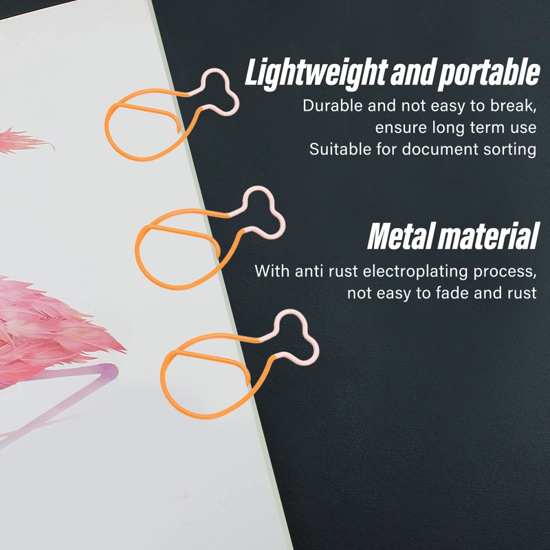 100Pcs Metal Paperclips Cute Chicken Leg Shape Electroplating Rustproof Portable