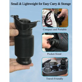 2-Pack 750ml Leakproof Collapsible Pee Bottle for Men with 20 Disposable Black Bags, Reusable Travel Urinals for Men Car, Portable Men's Pocket Toilet for Outdoor (Charcoal Black & Charcoal Grey)