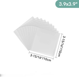 OTCRAFT 100 Pieces 3.9 x 3.9 Inch Stamp and Die Stencil Storage Bags Resealable Clear Plastic Bags Storage for Cutting Dies Stamps Crafts for DIY