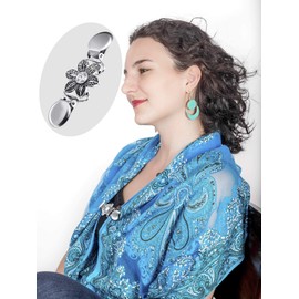 WOOXDYUK 3 Pieces Shirts Dresses Shawl Clips for Women Girls Vintage Sweater Cardigan Collar Clips Silver