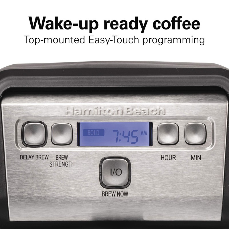 Hamiton Beach 12 Cup Compact Programmable Drip Coffee Maker with