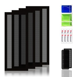 HIDAMAZY Floor Vent Cover Magnetic Covers for Air Vents 4Pack, Upgrated 4x10 Inch Magnetic Vent Covers Floor Register Cover Vent Deflectors for Home Ceiling/Wall/Floor Air Vent (Black, 4Pcs)