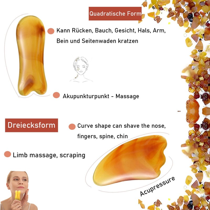 4 Stücke Gua Sha Stein, Guasha, Kunststoff Gua Sha Facial