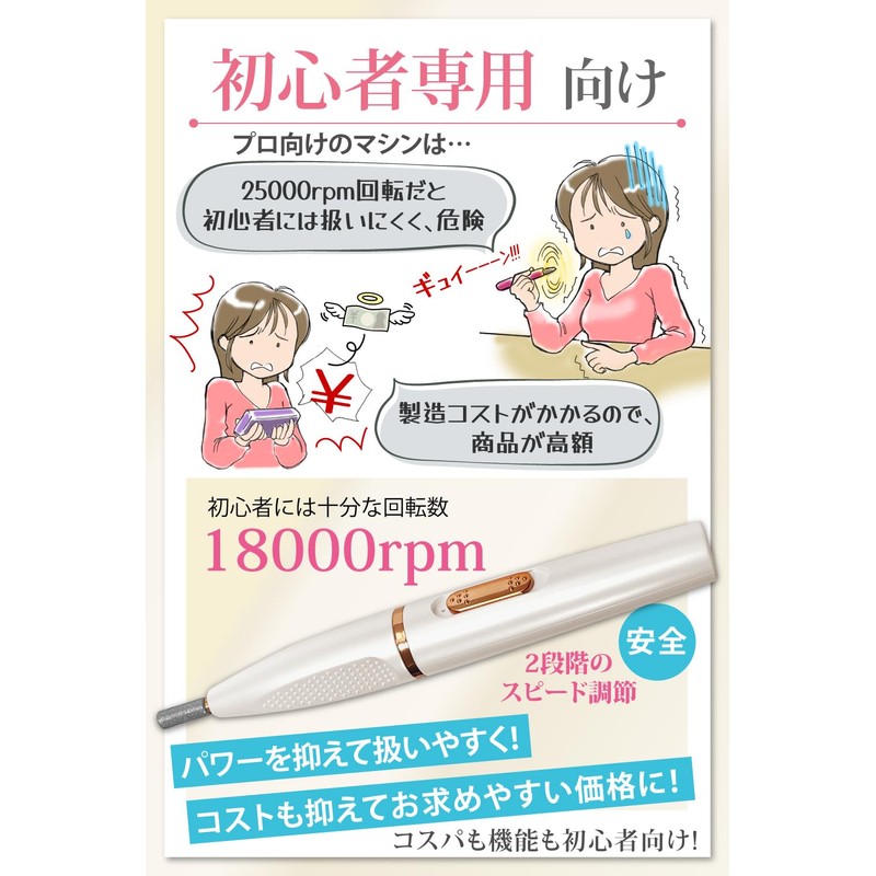 [Supervised by Class 1 Manicurist] Nail Machine, Electric for Beginners