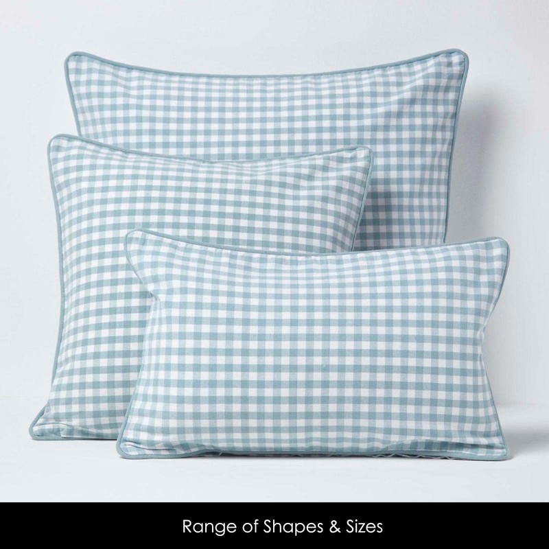 HOMESCAPES - 100% Cotton - Gingham Check - Large Cushion