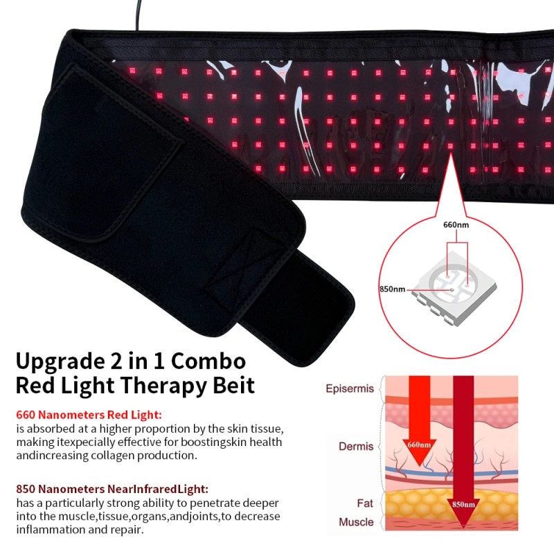 Triple Chips Red Light Belt for Body 660nm 850nm Red